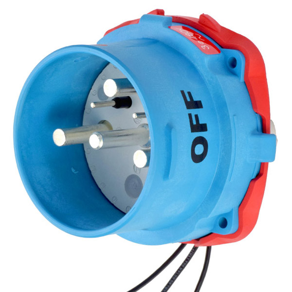 33-98043-263 - DS100 INLET POLY BLUE SIZE 5 TYPE 4X 3P+G 100A 480 VAC 60 Hz +3 AUX